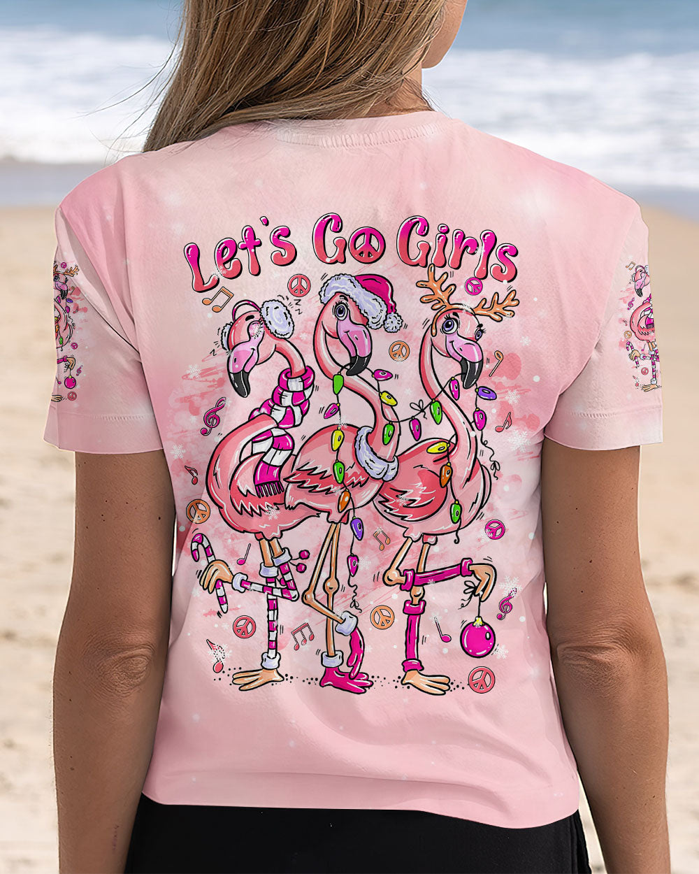 LET'S GO GIRLS FLAMINGO CHRISTMAS ALL OVER PRINT - TLTR1010244