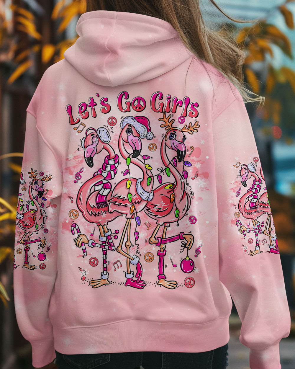 LET'S GO GIRLS FLAMINGO CHRISTMAS ALL OVER PRINT - TLTR1010244