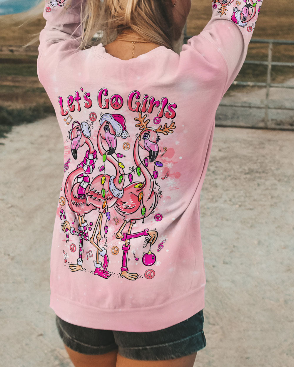 LET'S GO GIRLS FLAMINGO CHRISTMAS ALL OVER PRINT - TLTR1010244