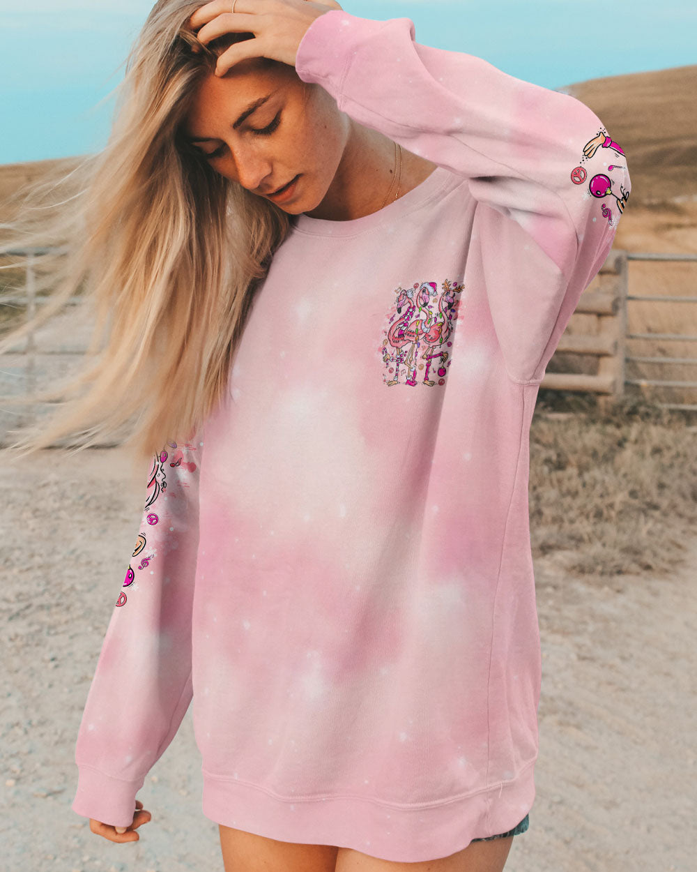 LET'S GO GIRLS FLAMINGO CHRISTMAS ALL OVER PRINT - TLTR1010244