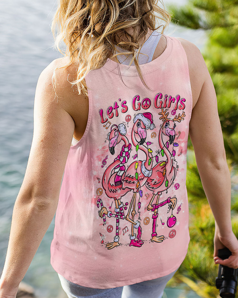 LET'S GO GIRLS FLAMINGO CHRISTMAS ALL OVER PRINT - TLTR1010244