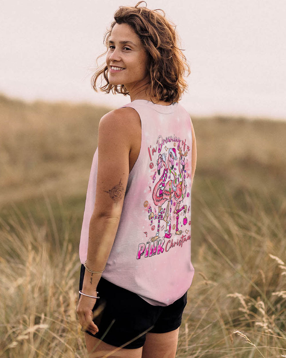 PINK CHRISTMAS FLAMINGO ALL OVER PRINT - TLTR1110243