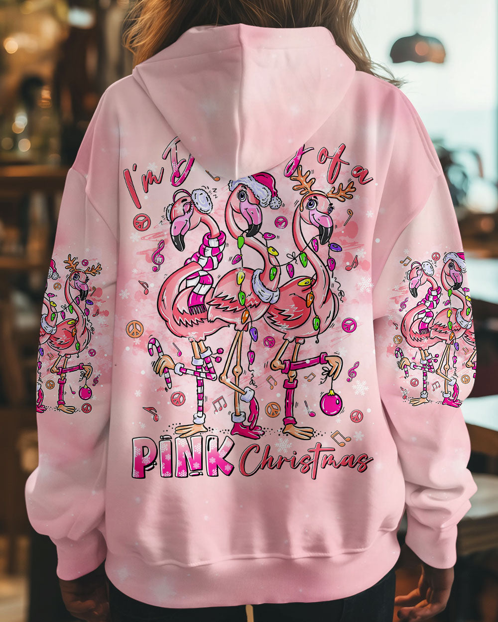 PINK CHRISTMAS FLAMINGO ALL OVER PRINT - TLTR1110243