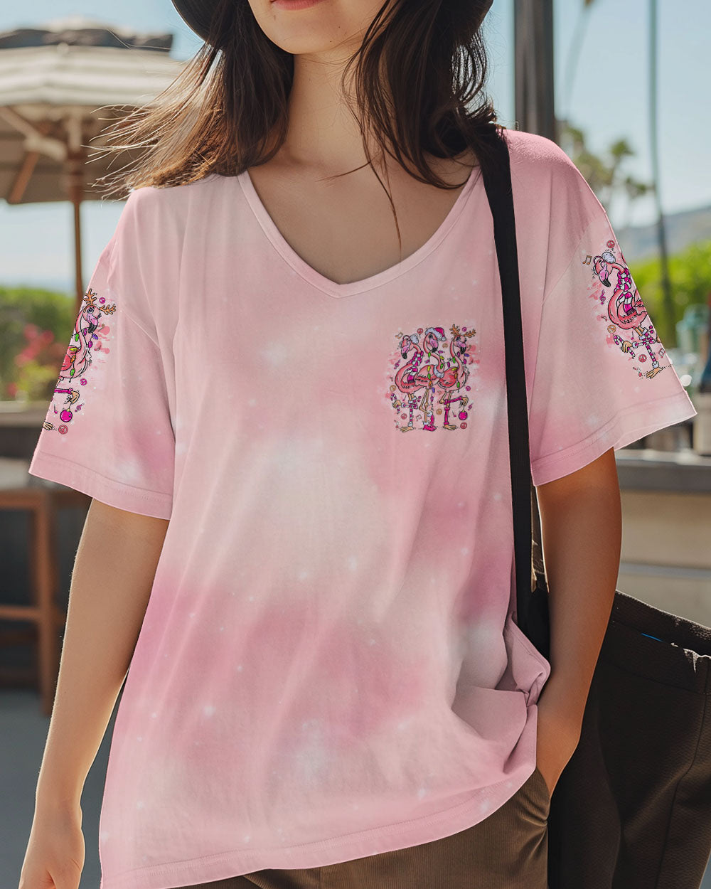 PINK CHRISTMAS FLAMINGO ALL OVER PRINT - TLTR1110243