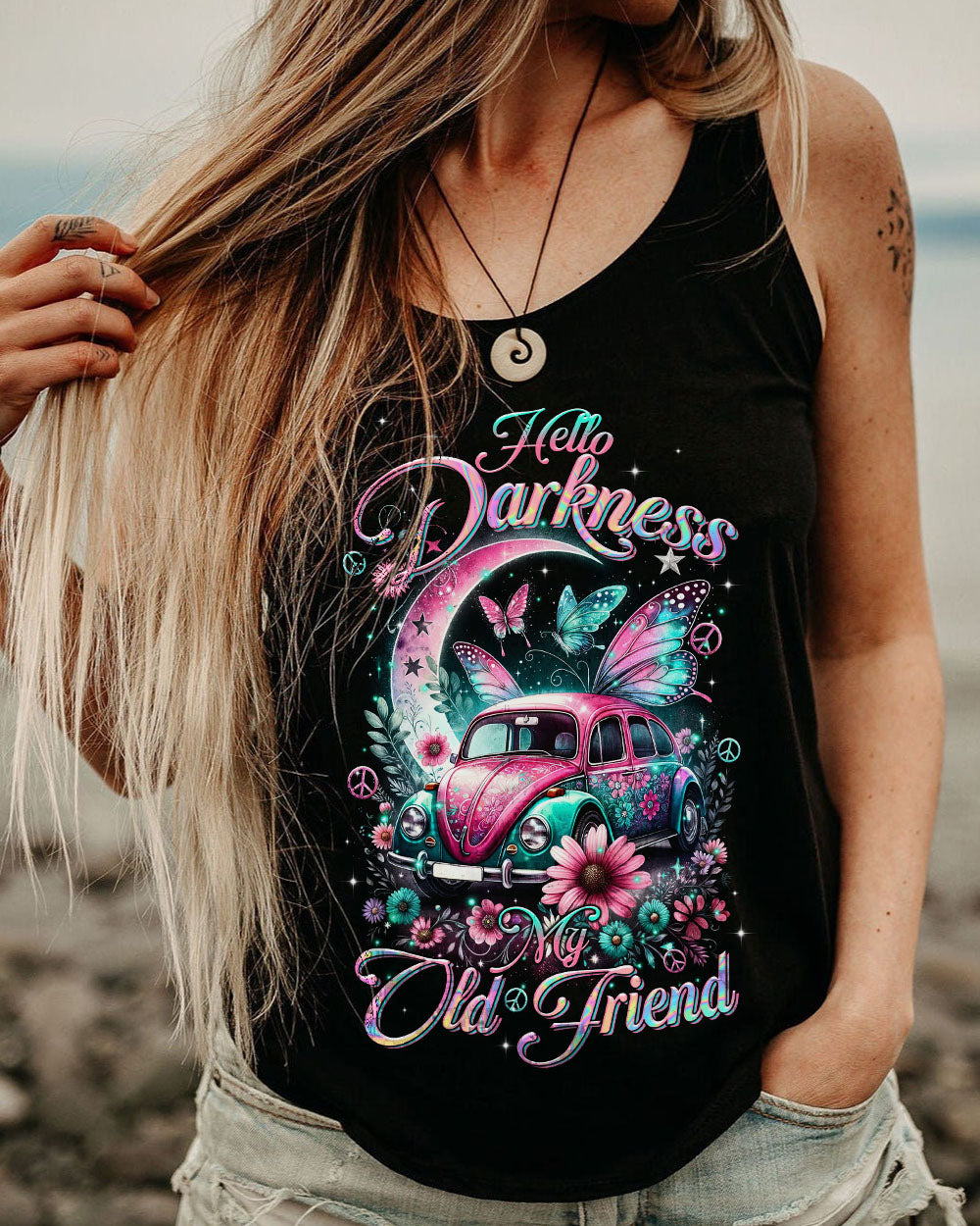 HELLO DARKNESS MY OLD FRIEND CAR CRESCENT MOON ALL OVER PRINT - TLTR1112233