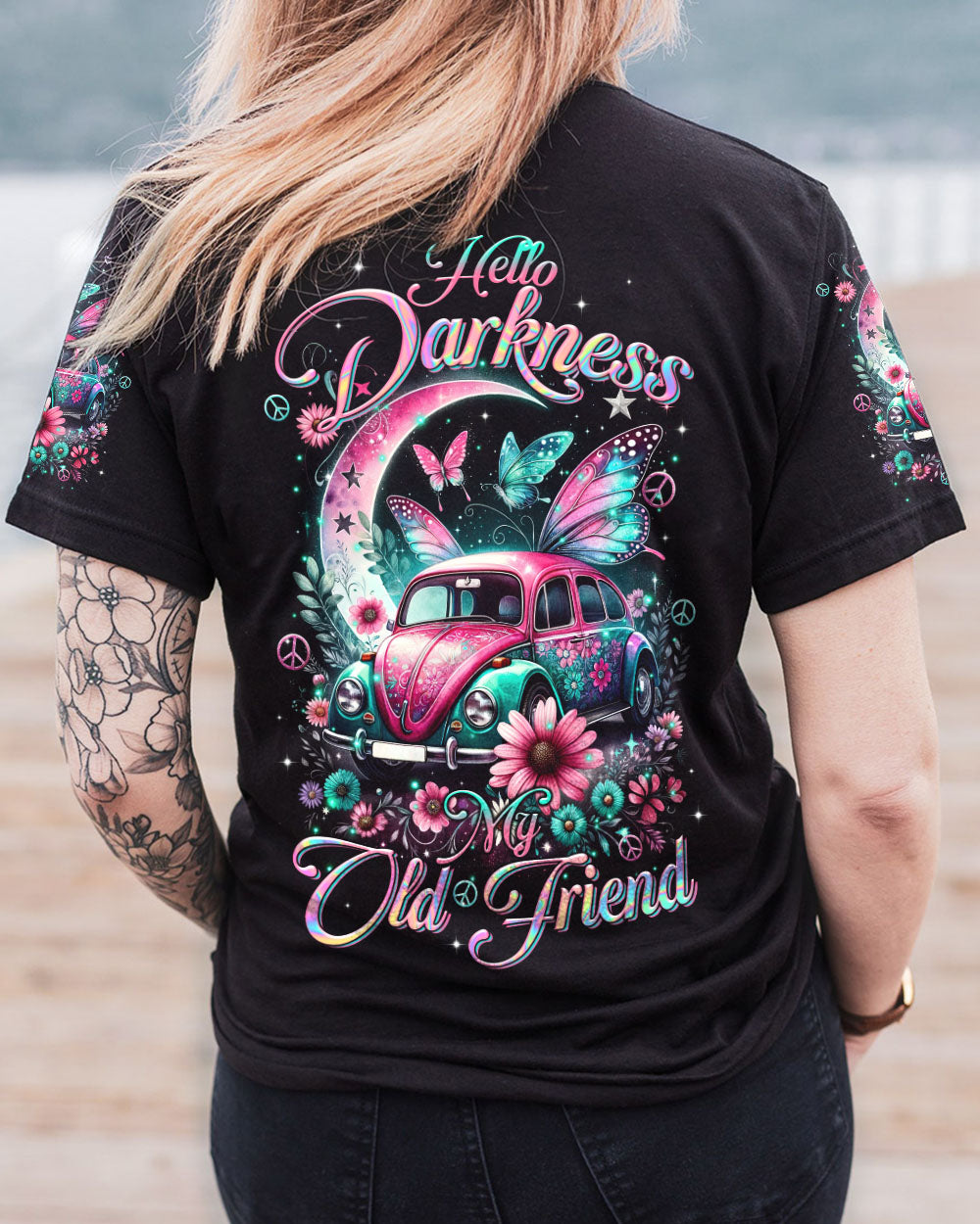 HELLO DARKNESS MY OLD FRIEND CAR CRESCENT MOON ALL OVER PRINT - TLTR1112233