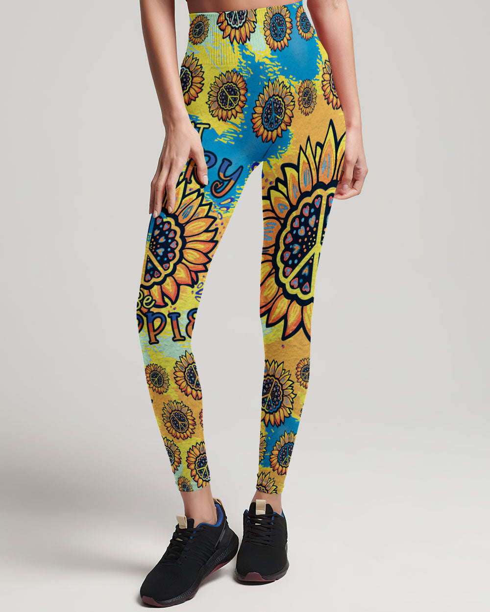 DON'T WORRY BE HIPPIE SUNFLOWER TIE DYE ALL OVER PRINT - TLTR1206231