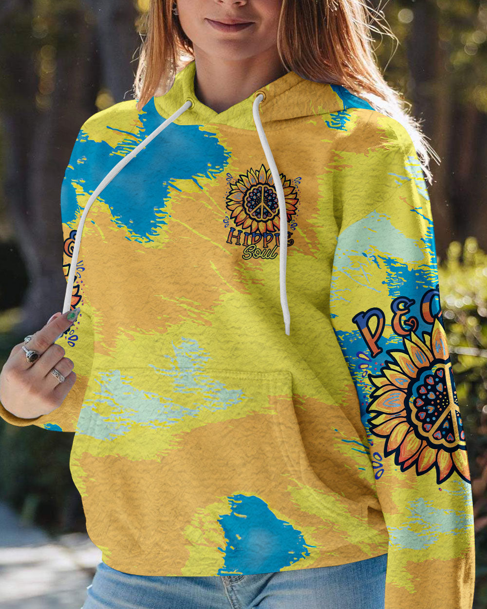 DON'T WORRY BE HIPPIE SUNFLOWER TIE DYE ALL OVER PRINT - TLTR1206231