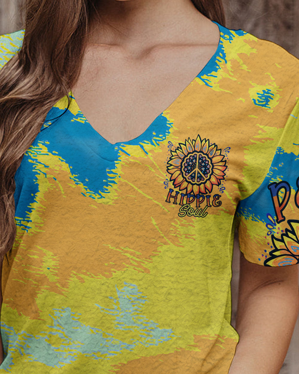 DON'T WORRY BE HIPPIE SUNFLOWER TIE DYE ALL OVER PRINT - TLTR1206231