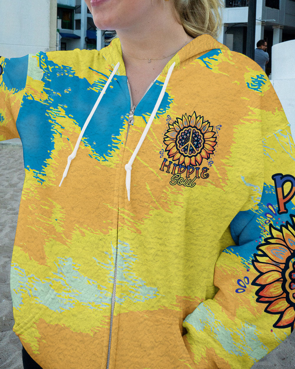 DON'T WORRY BE HIPPIE SUNFLOWER TIE DYE ALL OVER PRINT - TLTR1206231
