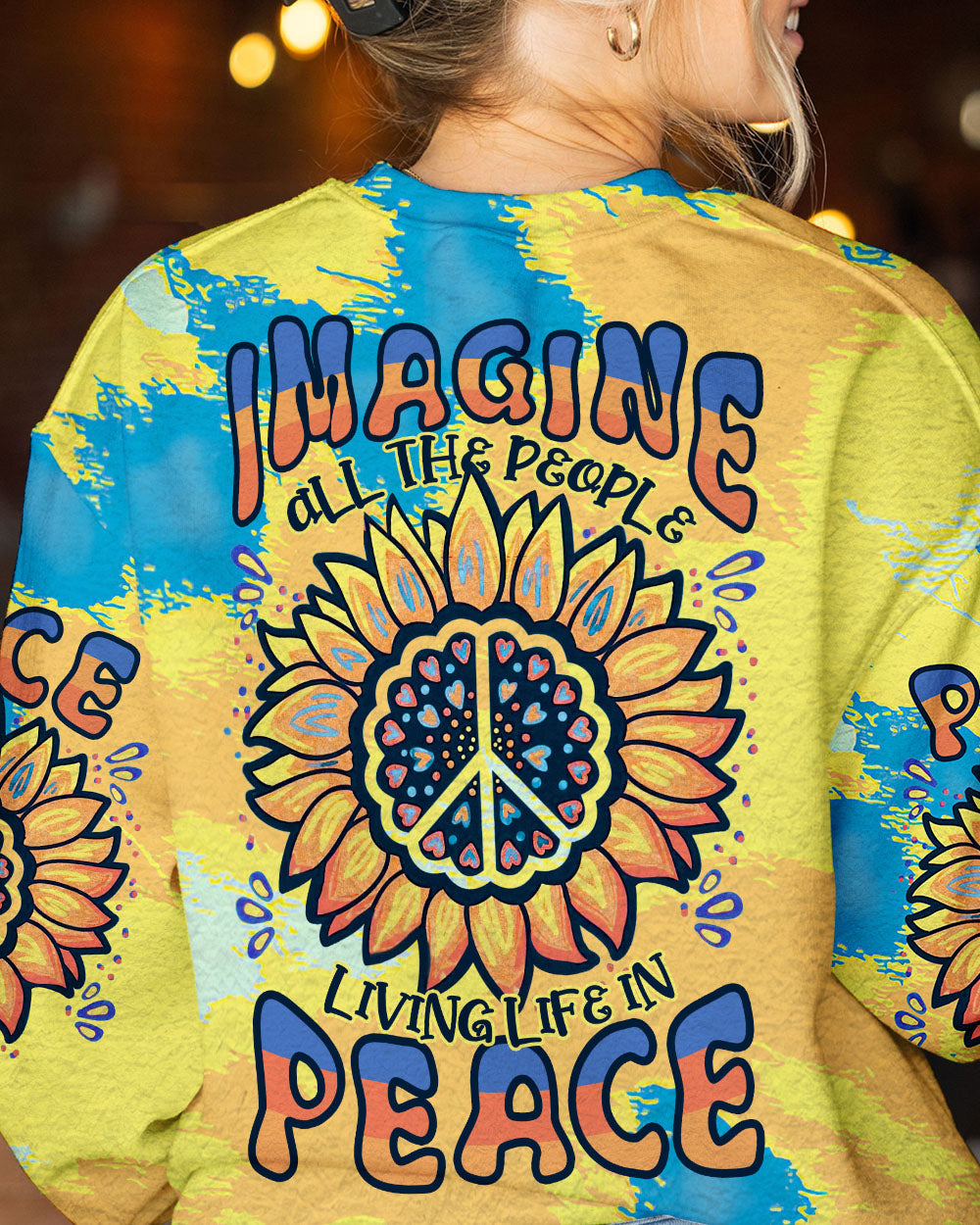 IMAGINE ALL THE PEOPLE LIVING LIFE IN PEACE TIE DYE ALL OVER PRINT - TLTR1306232