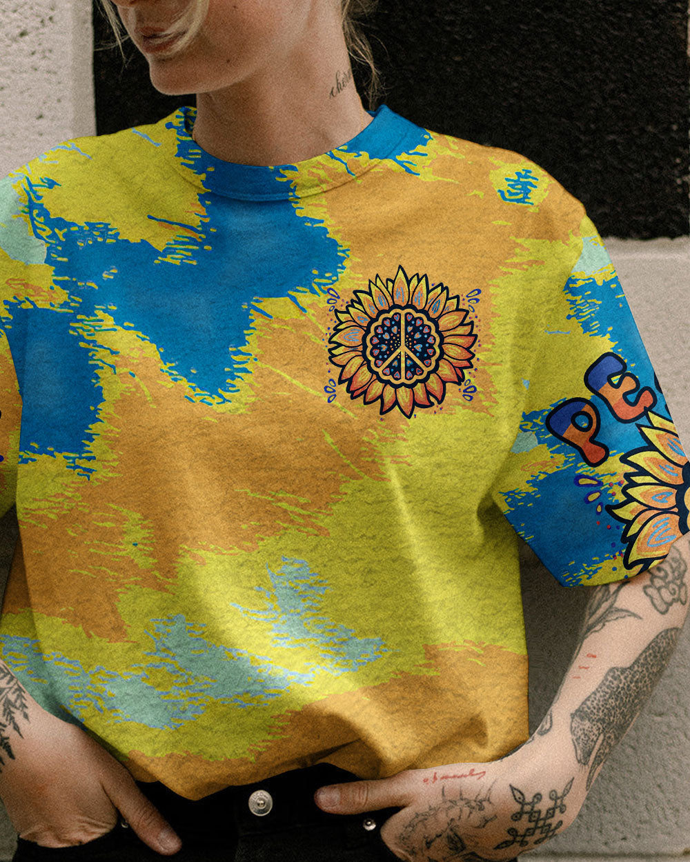 IMAGINE ALL THE PEOPLE LIVING LIFE IN PEACE TIE DYE ALL OVER PRINT - TLTR1306232