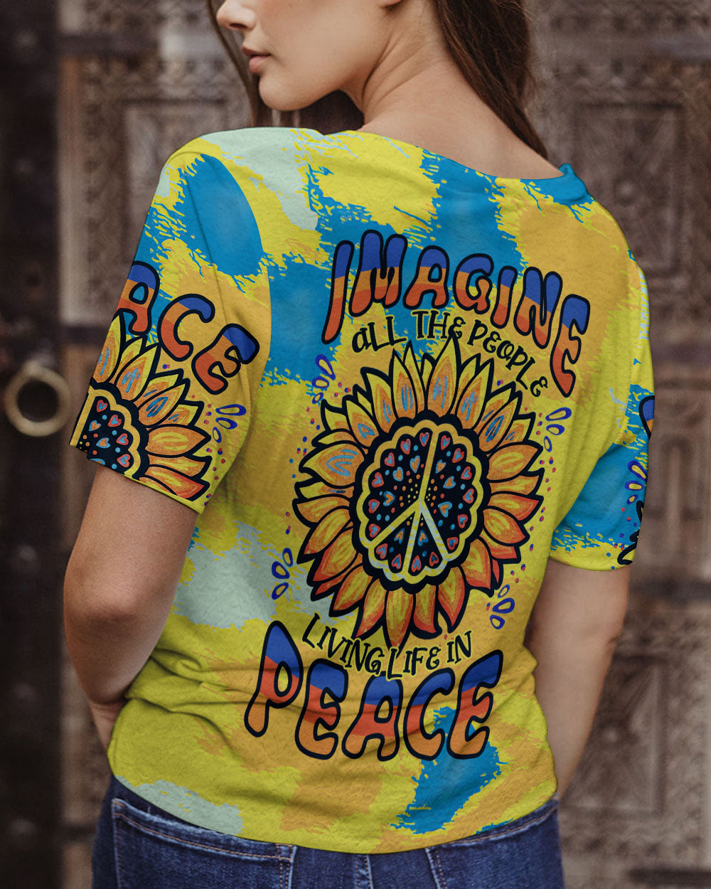 IMAGINE ALL THE PEOPLE LIVING LIFE IN PEACE TIE DYE ALL OVER PRINT - TLTR1306232