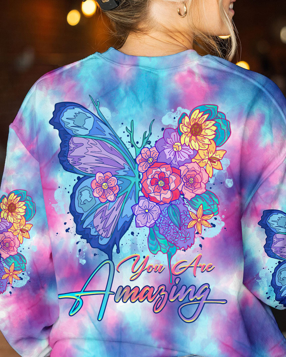 YOU ARE AMAZING BUTTERFLY FLORAL ALL OVER PRINT - TLTR1306234