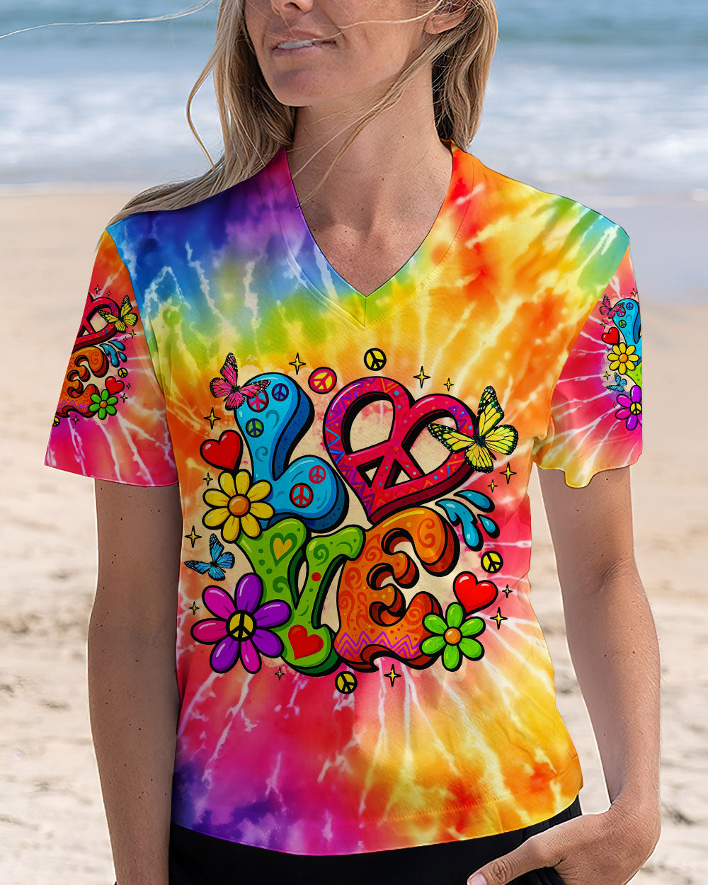 PEACE LOVE TIE DYE ALL OVER PRINT - TLTR1404254