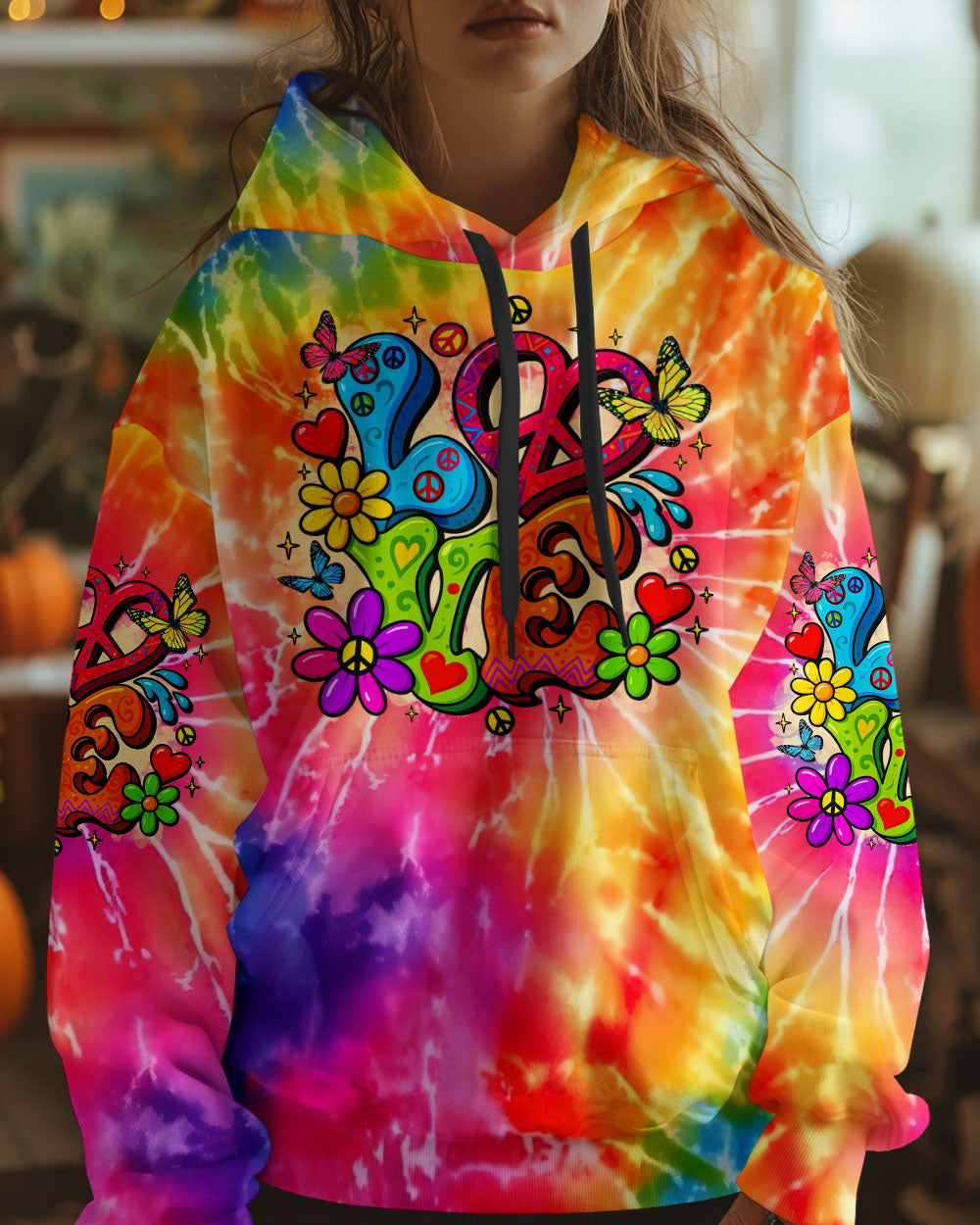 PEACE LOVE TIE DYE ALL OVER PRINT - TLTR1404254