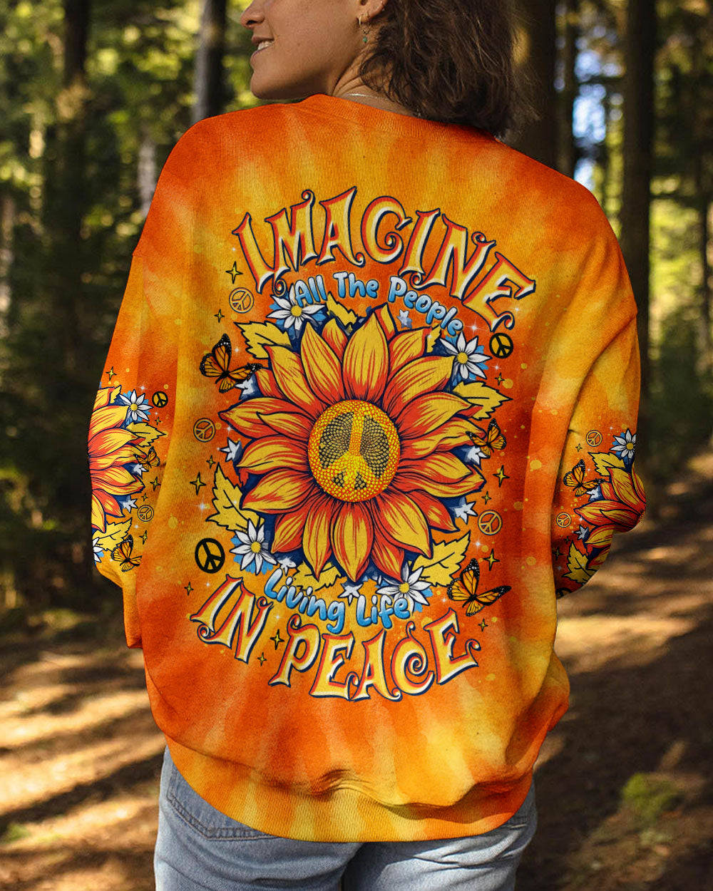 IMAGINE ALL THE PEOPLE LIVING LIFE IN PEACE SUNFLOWER ALL OVER PRINT   - TLTR1504254