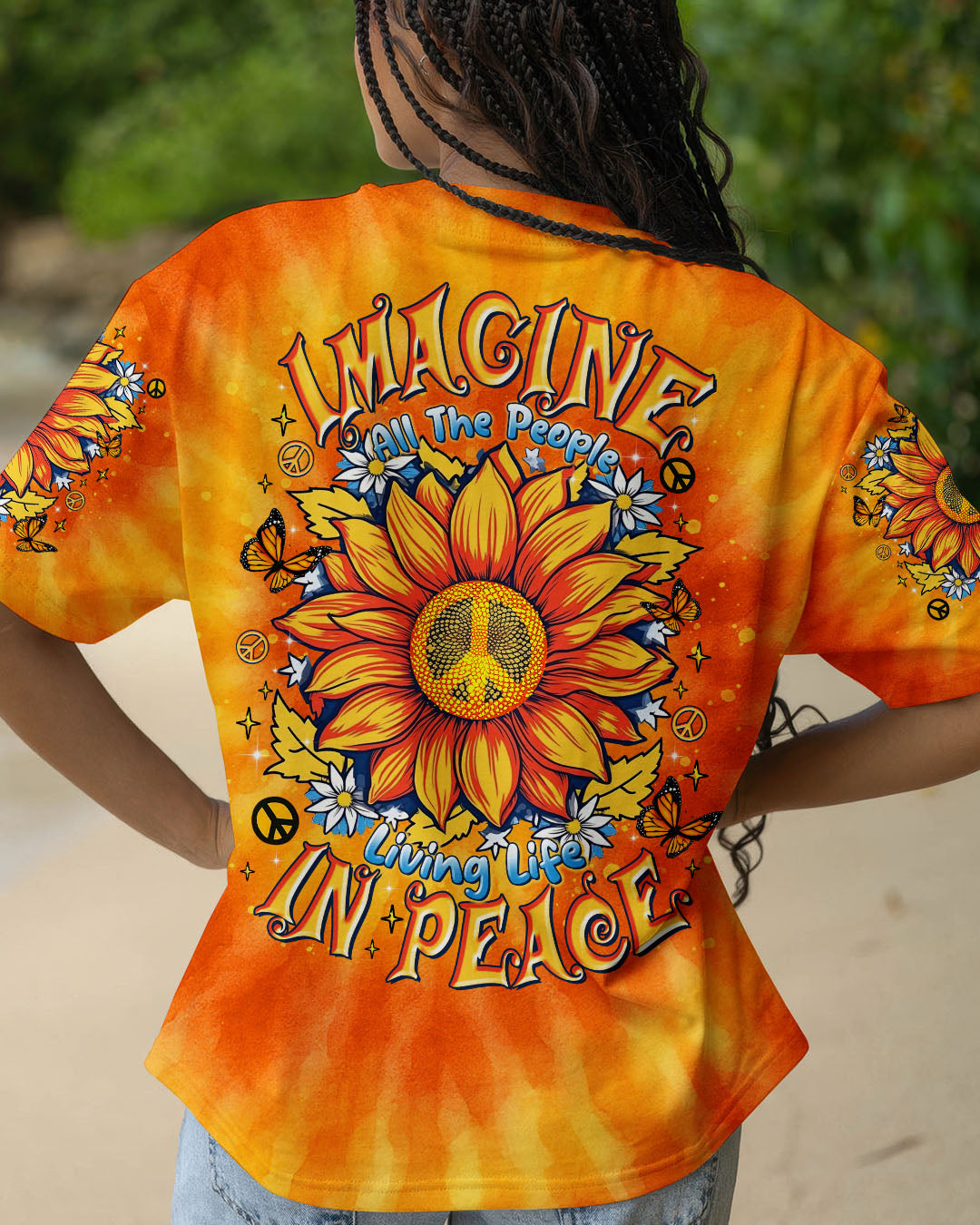 IMAGINE ALL THE PEOPLE LIVING LIFE IN PEACE SUNFLOWER ALL OVER PRINT   - TLTR1504254