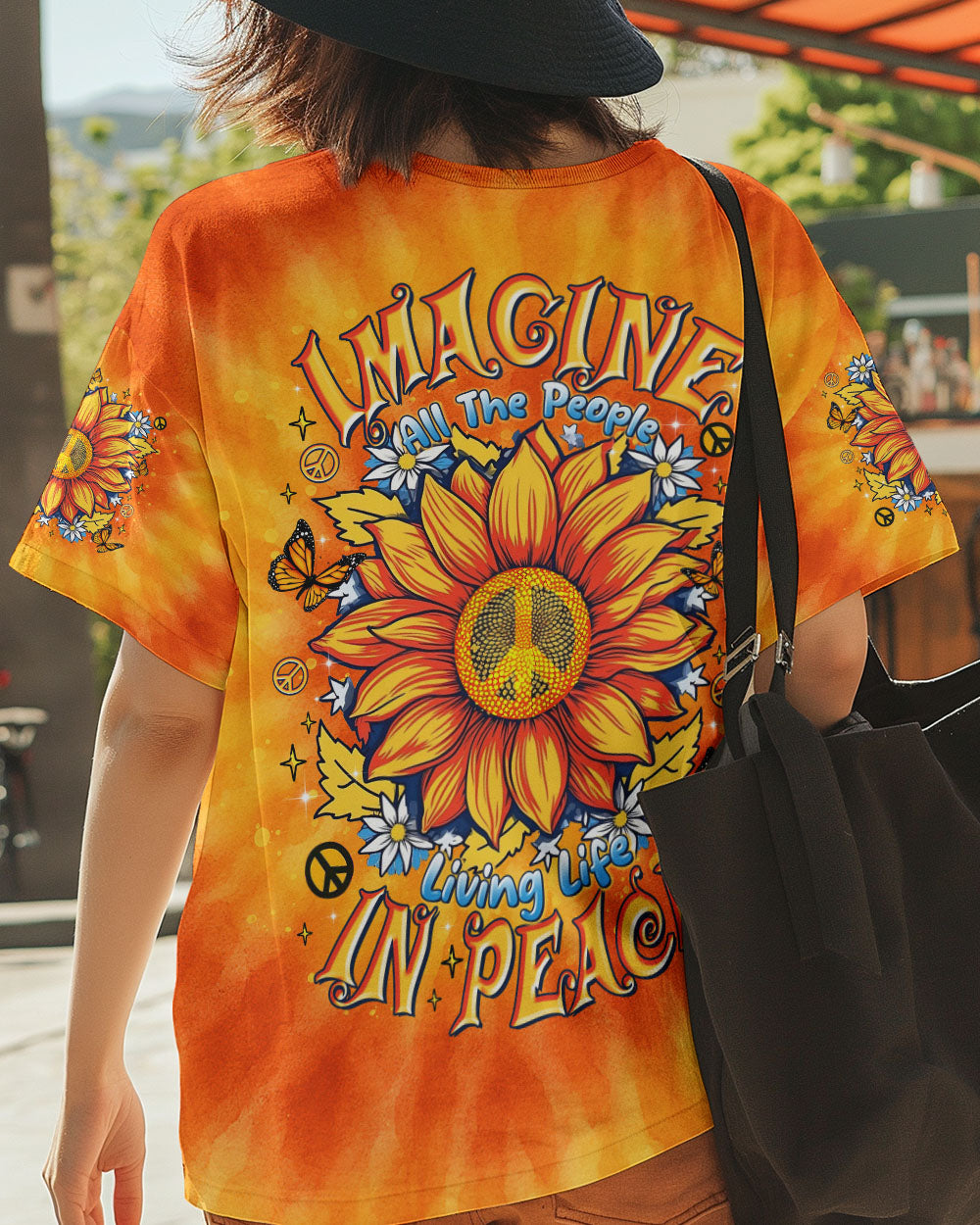 IMAGINE ALL THE PEOPLE LIVING LIFE IN PEACE SUNFLOWER ALL OVER PRINT   - TLTR1504254