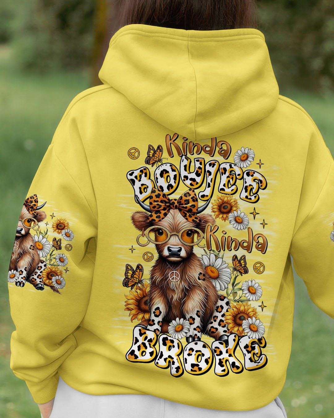 KINDA BOUJEE KINDA BROKE COW ALL OVER PRINT - TLTR1507252