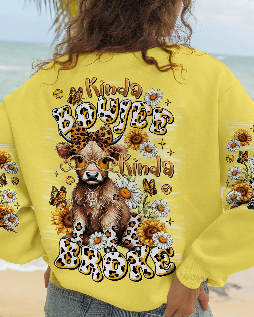 KINDA BOUJEE KINDA BROKE COW ALL OVER PRINT - TLTR1507252