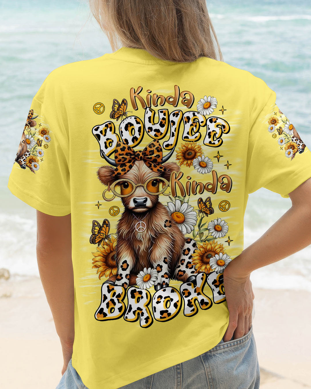 KINDA BOUJEE KINDA BROKE COW ALL OVER PRINT - TLTR1507252