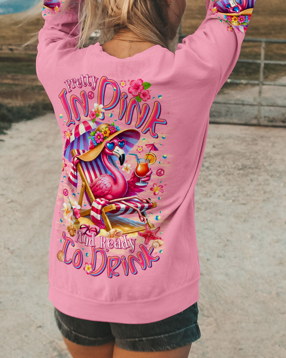 PRETTY IN PINK FLAMINGO ALL OVER PRINT  - TLTR1604253