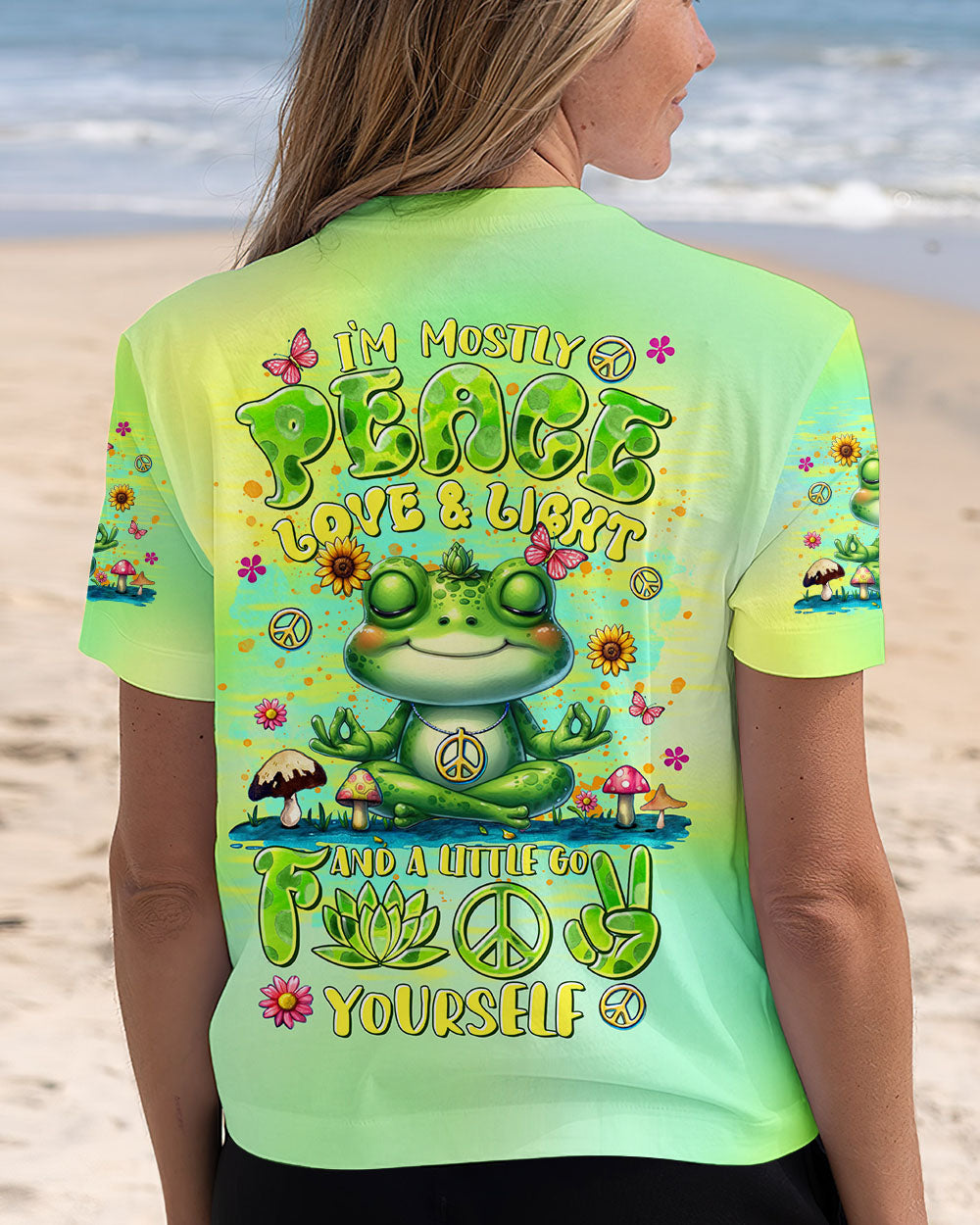I'M MOSTLY PEACE LOVE AND LIGHT FROG ALL OVER PRINT - TLTR1609244