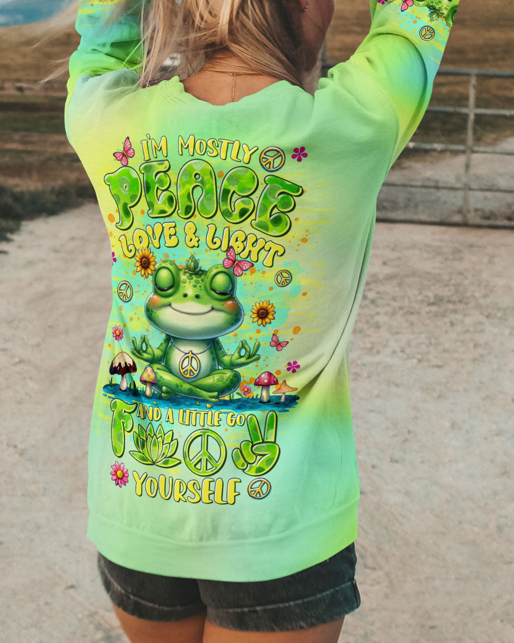 I'M MOSTLY PEACE LOVE AND LIGHT FROG ALL OVER PRINT - TLTR1609244