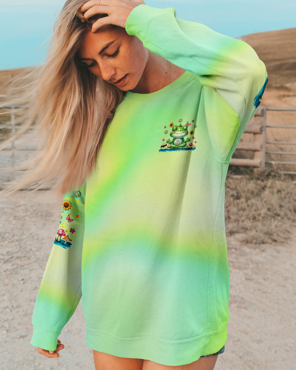 I'M MOSTLY PEACE LOVE AND LIGHT FROG ALL OVER PRINT - TLTR1609244
