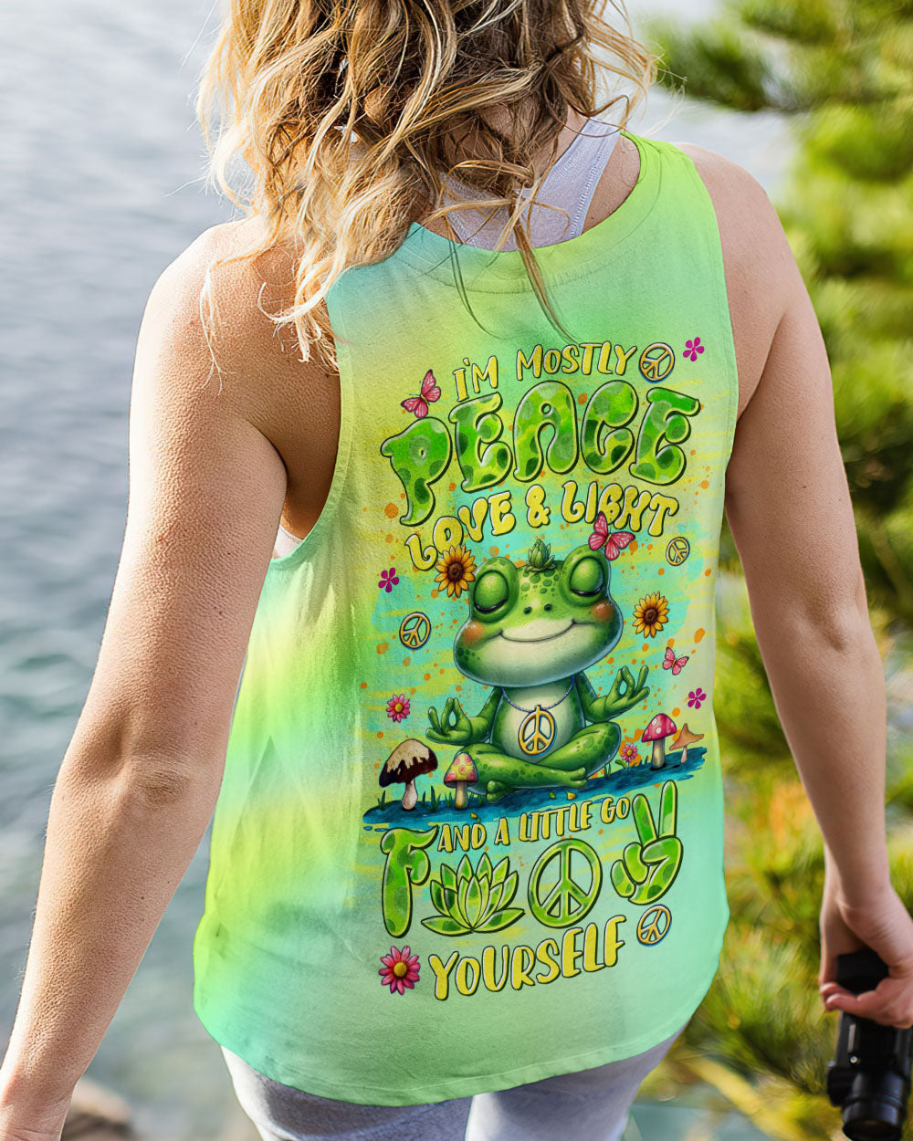 I'M MOSTLY PEACE LOVE AND LIGHT FROG ALL OVER PRINT - TLTR1609244