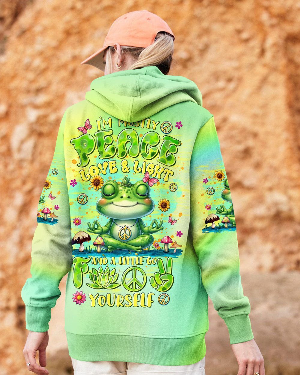 I'M MOSTLY PEACE LOVE AND LIGHT FROG ALL OVER PRINT - TLTR1609244