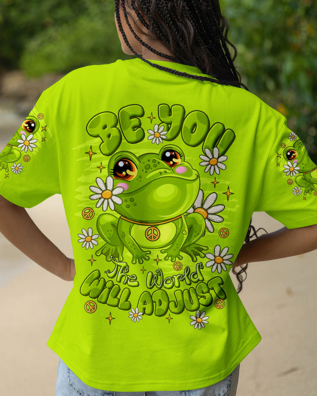 BE YOU THE WORLD WILL ADJUST FROG ALL OVER PRINT - TLTR1609251