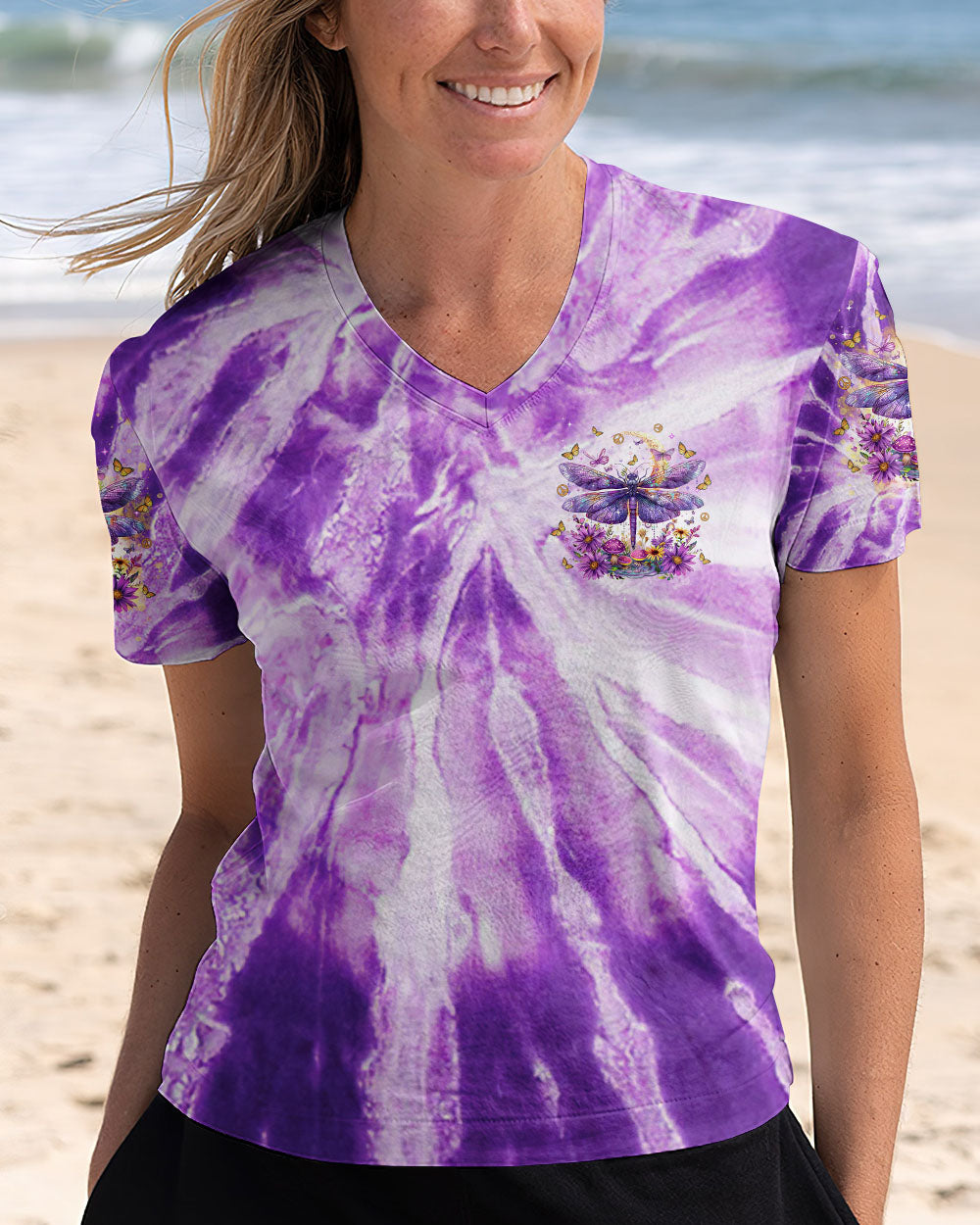 JUST BELIEVE DRAGONFLY TIE DYE ALL OVER PRINT - TLTR1701254