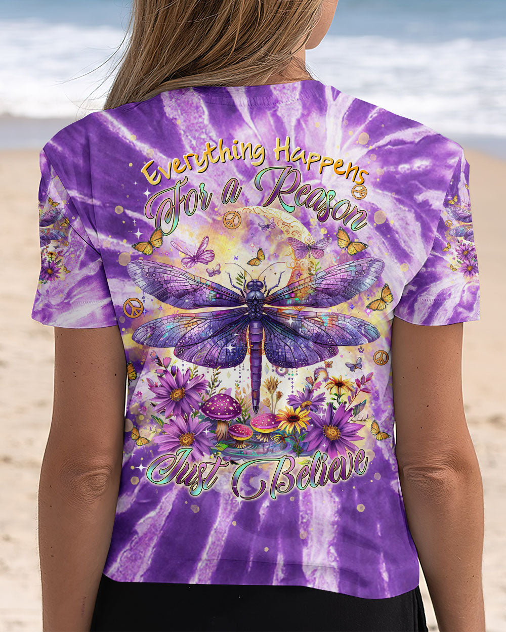 JUST BELIEVE DRAGONFLY TIE DYE ALL OVER PRINT - TLTR1701254