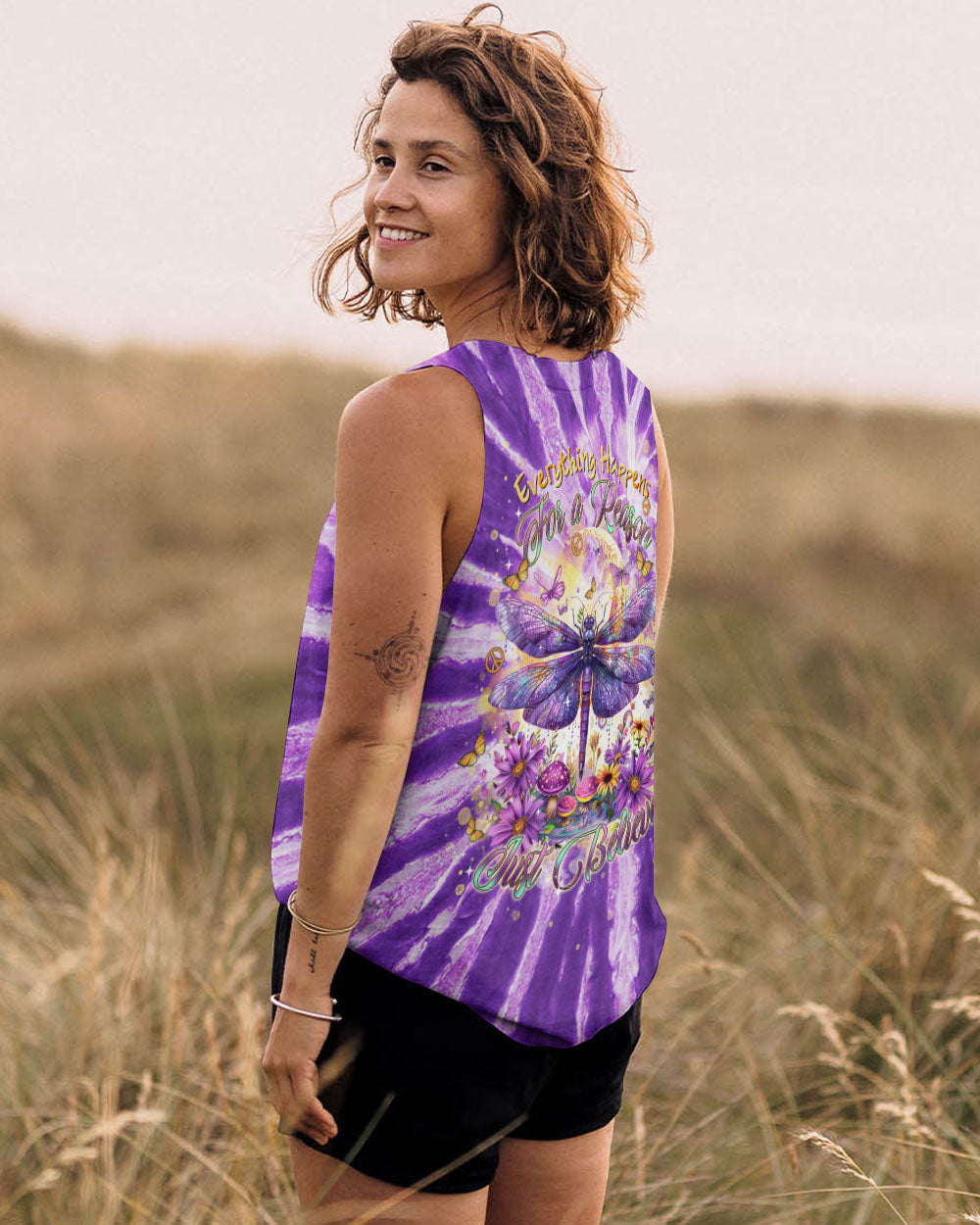 JUST BELIEVE DRAGONFLY TIE DYE ALL OVER PRINT - TLTR1701254