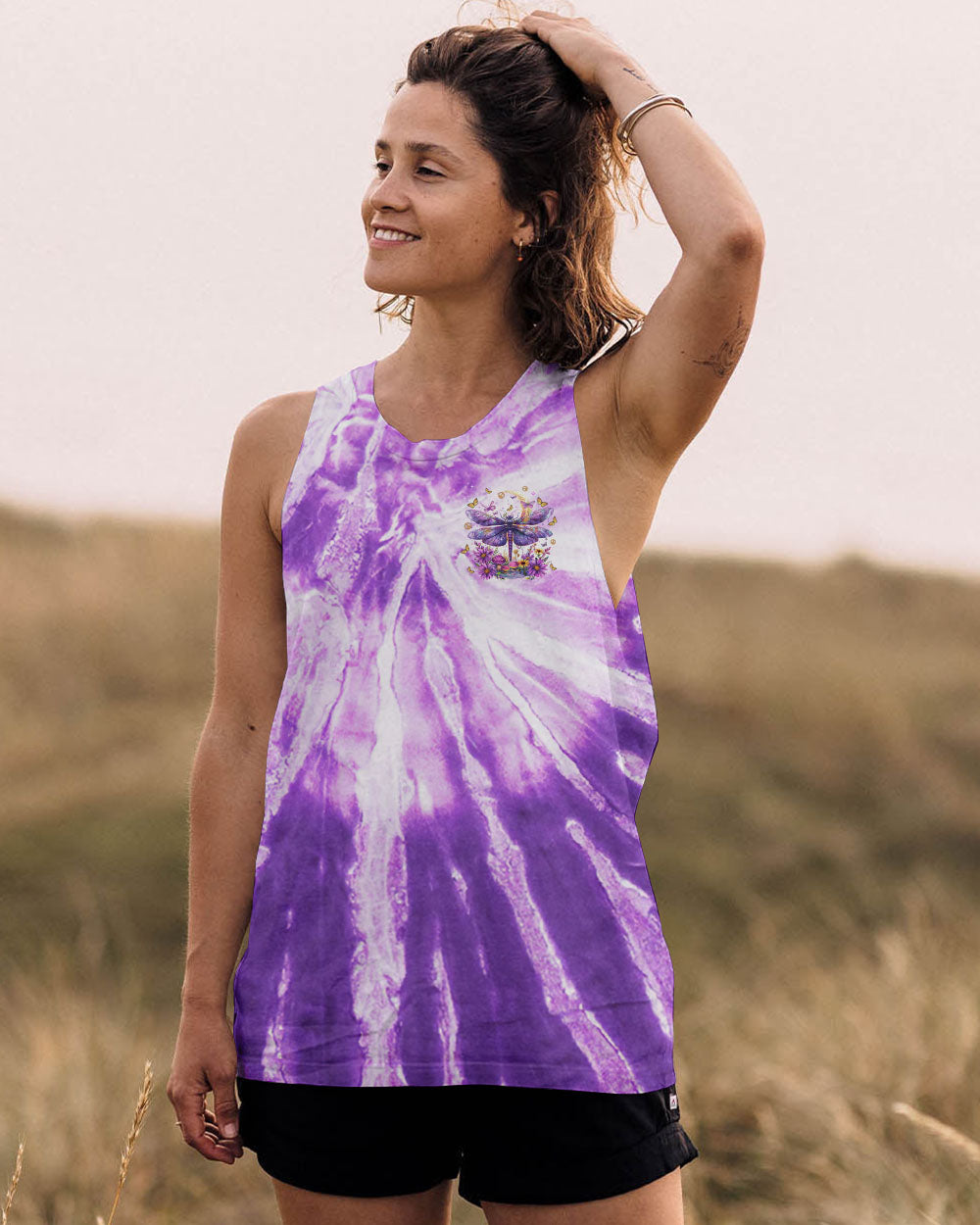 JUST BELIEVE DRAGONFLY TIE DYE ALL OVER PRINT - TLTR1701254