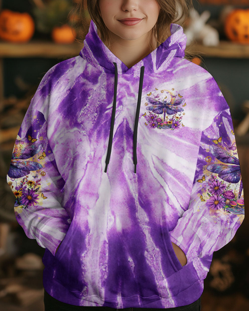 JUST BELIEVE DRAGONFLY TIE DYE ALL OVER PRINT - TLTR1701254