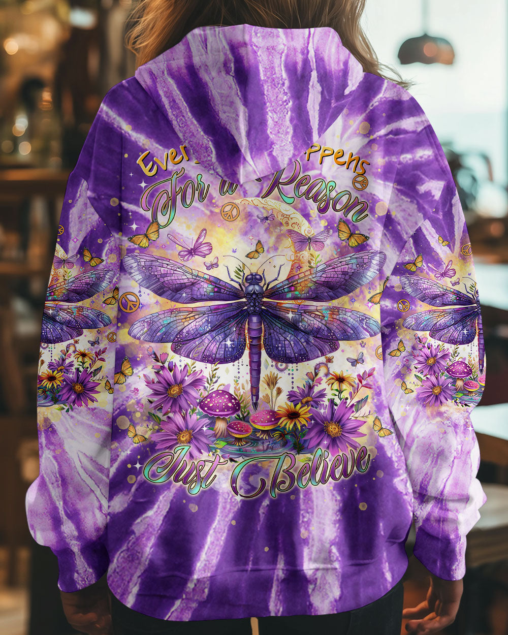 JUST BELIEVE DRAGONFLY TIE DYE ALL OVER PRINT - TLTR1701254
