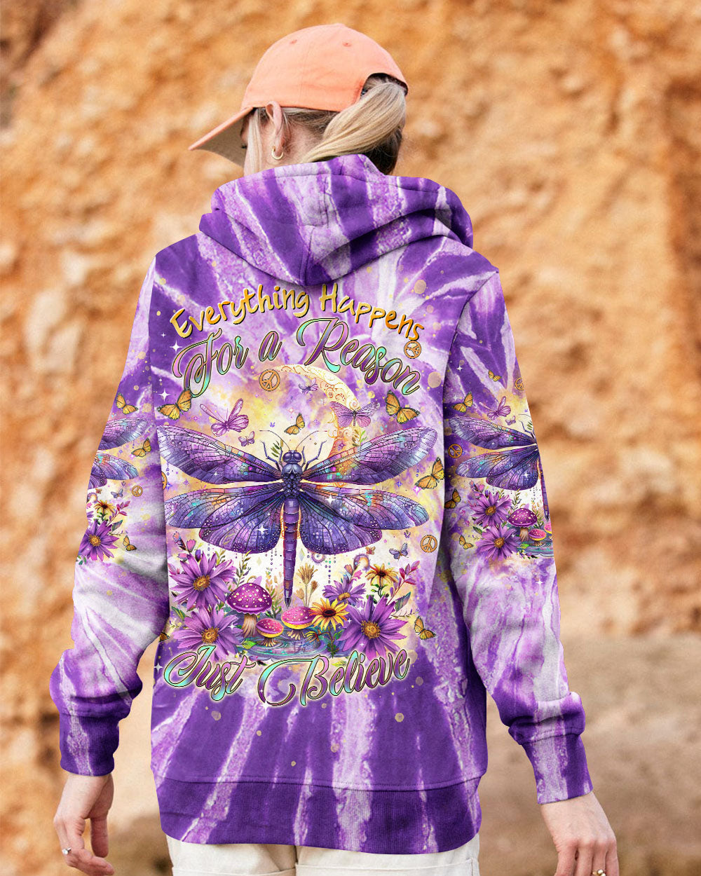 JUST BELIEVE DRAGONFLY TIE DYE ALL OVER PRINT - TLTR1701254