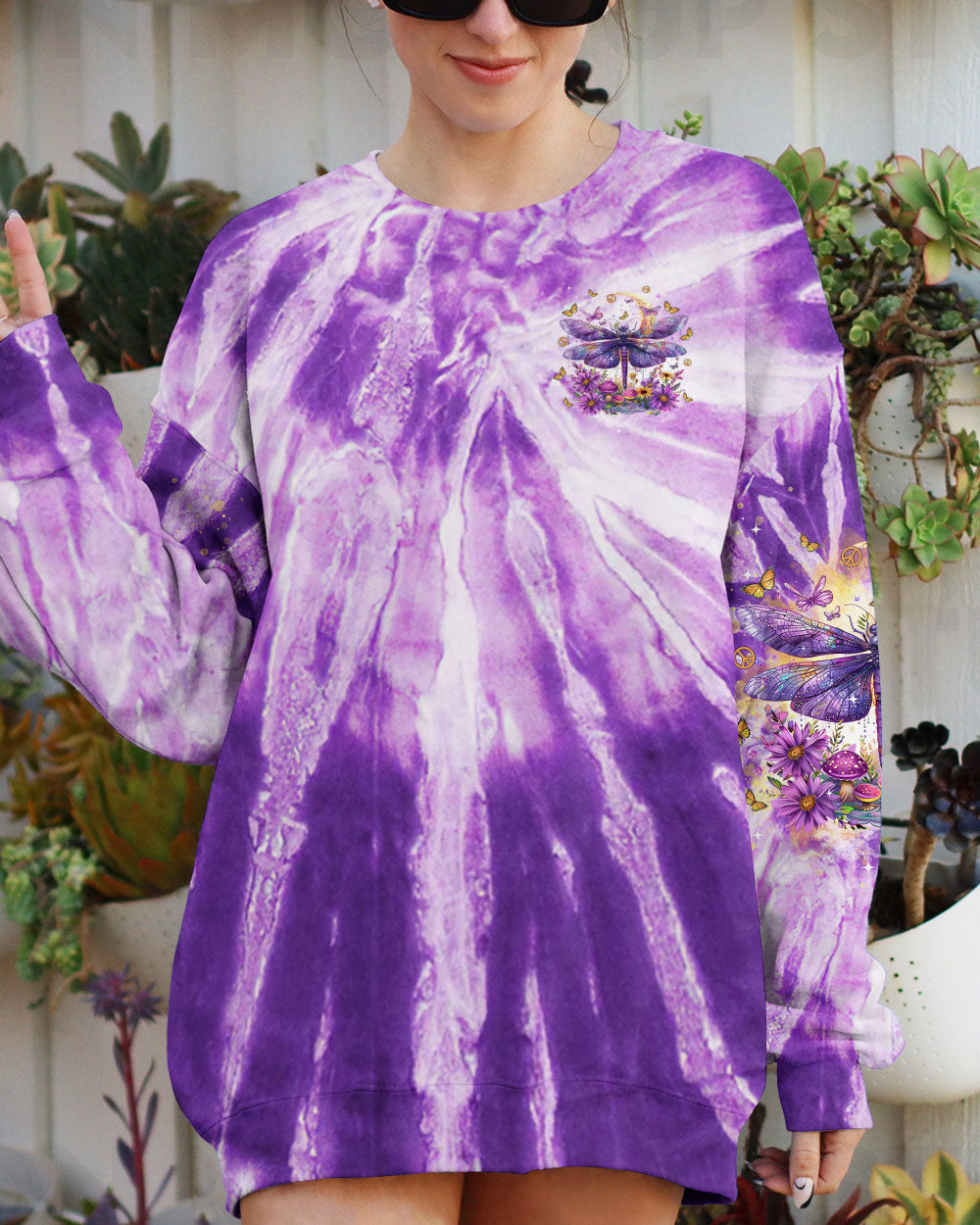 JUST BELIEVE DRAGONFLY TIE DYE ALL OVER PRINT - TLTR1701254