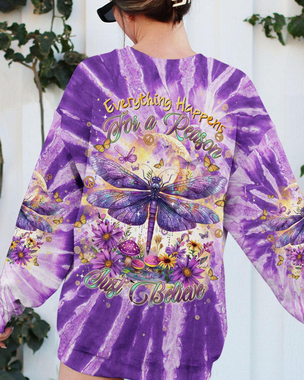 JUST BELIEVE DRAGONFLY TIE DYE ALL OVER PRINT - TLTR1701254