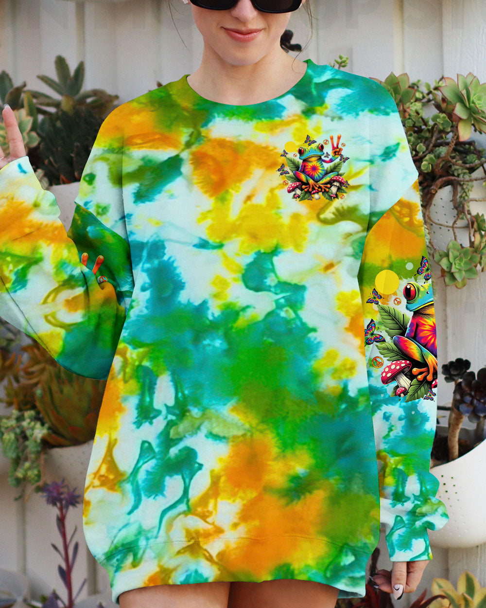 BE YOU THE WORLD WILL ADJUST FROG TIE DYE  ALL OVER PRINT  -  TLTR1803252