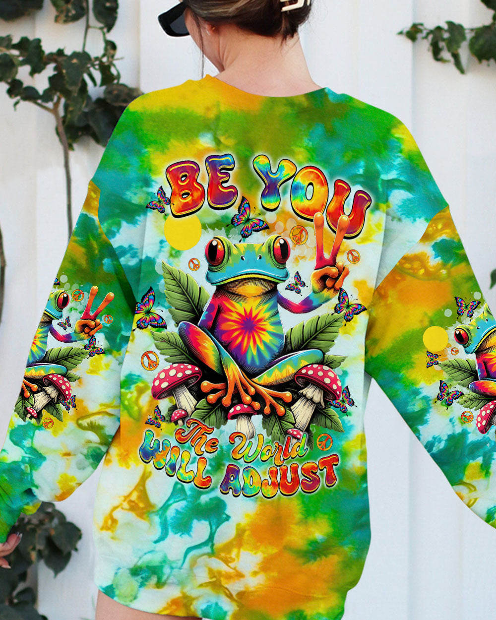 BE YOU THE WORLD WILL ADJUST FROG TIE DYE  ALL OVER PRINT  -  TLTR1803252