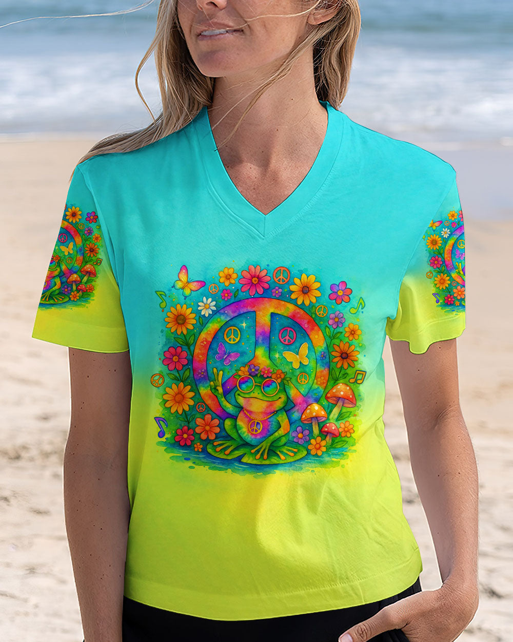 IMAGINE ALL THE PEOPLE LIVING LIFE IN PEACE FROG  ALL OVER PRINT   - TLTR1804251