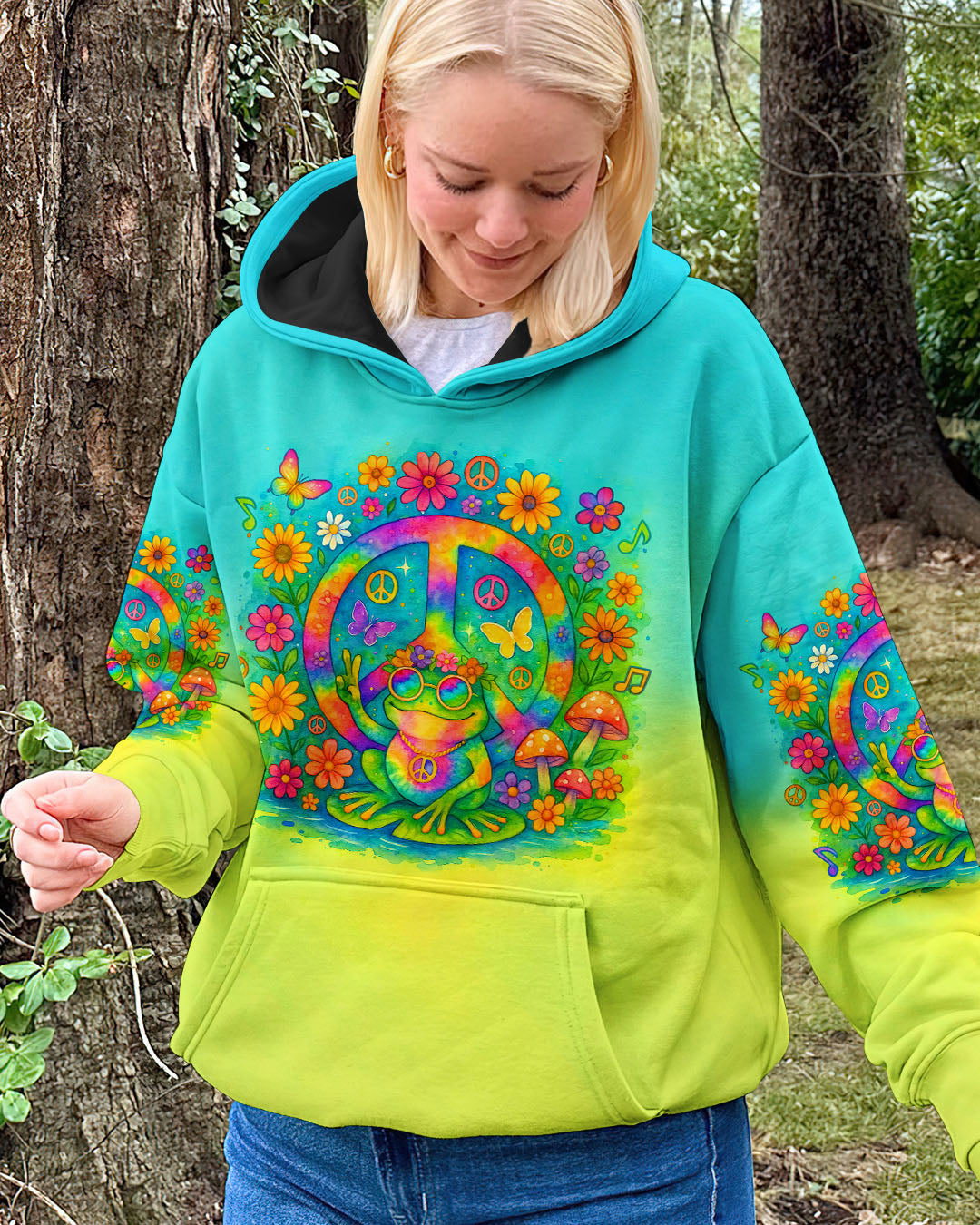IMAGINE ALL THE PEOPLE LIVING LIFE IN PEACE FROG  ALL OVER PRINT   - TLTR1804251
