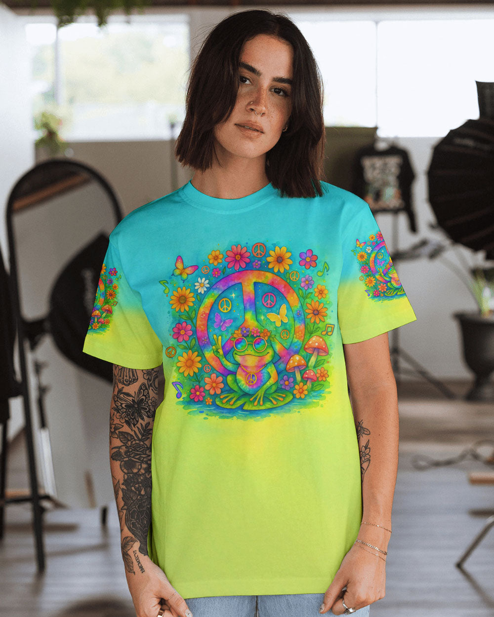 IMAGINE ALL THE PEOPLE LIVING LIFE IN PEACE FROG  ALL OVER PRINT   - TLTR1804251
