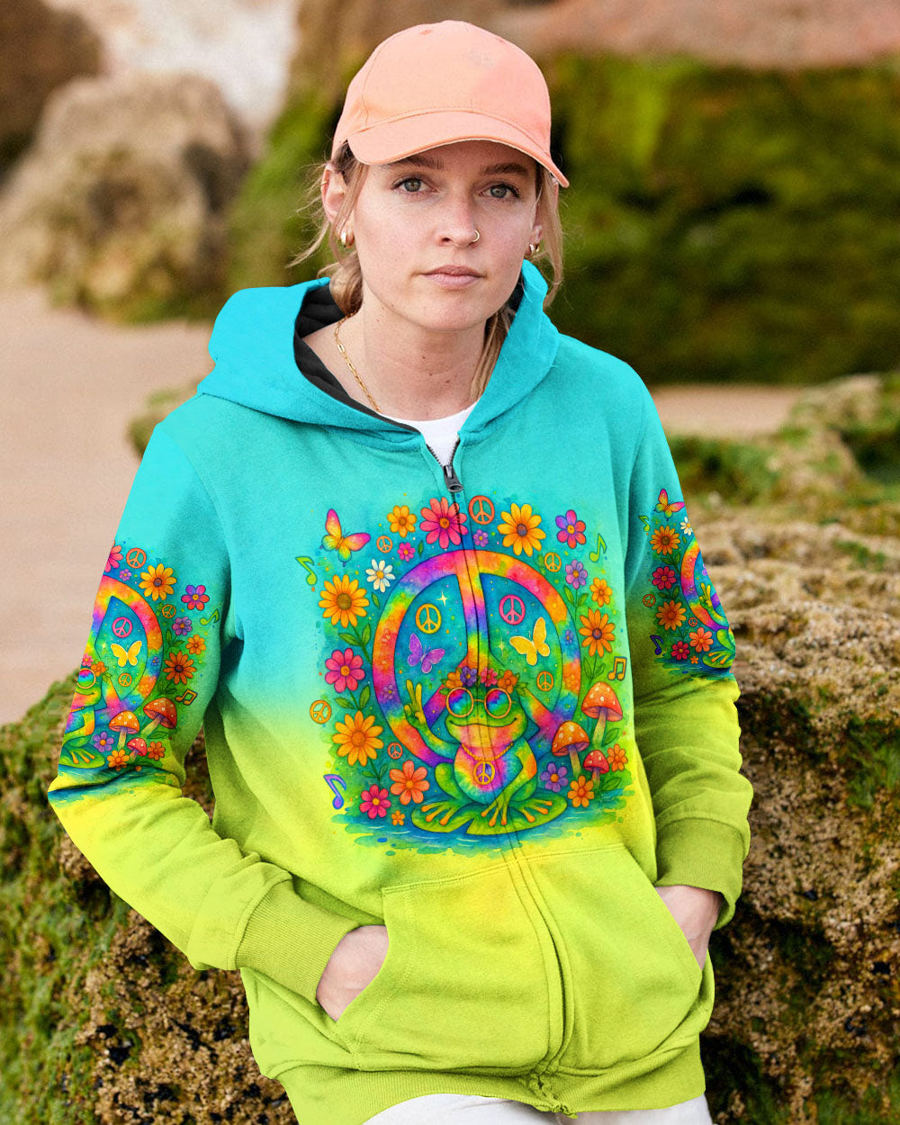 IMAGINE ALL THE PEOPLE LIVING LIFE IN PEACE FROG  ALL OVER PRINT   - TLTR1804251