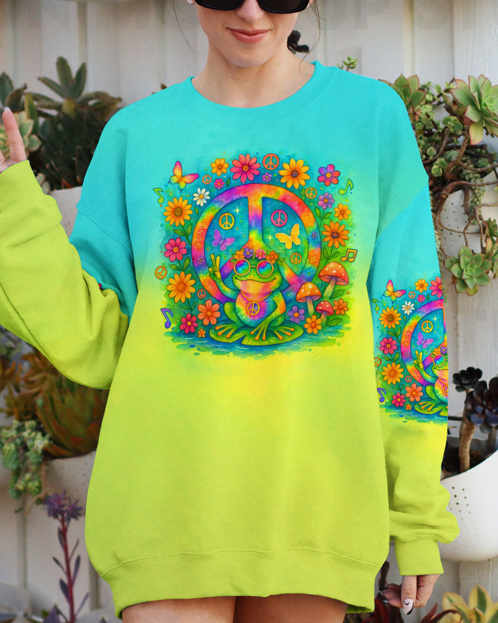 IMAGINE ALL THE PEOPLE LIVING LIFE IN PEACE FROG  ALL OVER PRINT   - TLTR1804251