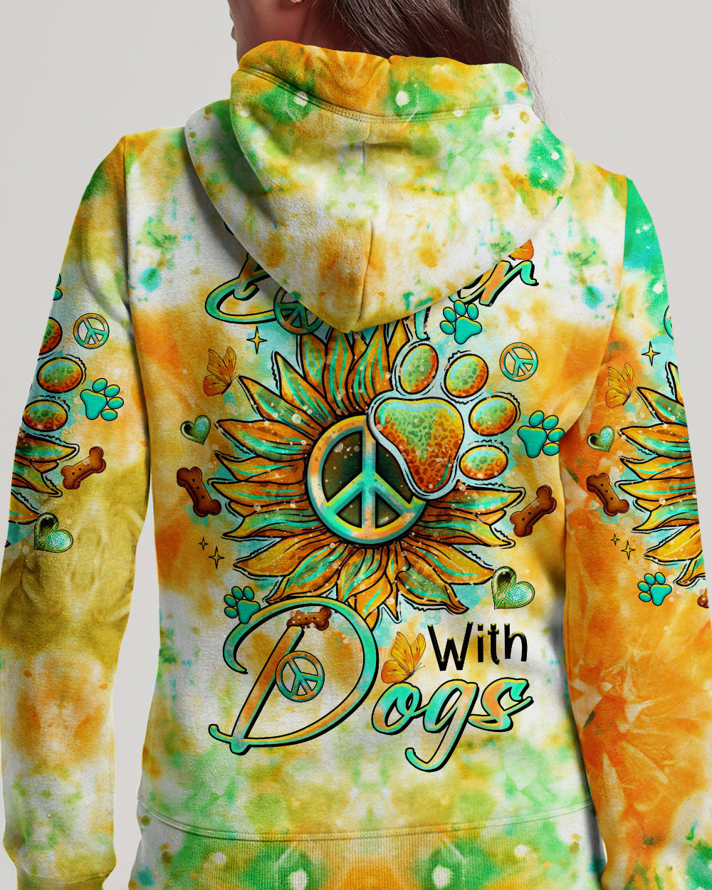 LIFE IS BETTER WITH DOGS SUNFLOWER ALL OVER PRINT - TLTR1906242